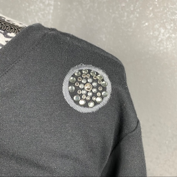 Susan Graver Weekend French Terry _Embellished Top - Picture 6 of 10